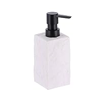 Bath Square Resin Hand Soap & Lotion Dispenser Stone Effect 9 FL OZ White