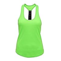 AA Sportswear Ladies Charcoal Racerback Fitness Yoga Gym Vest(8-Green)