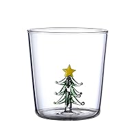 3D Drinking Glass Cup With Christmas Tree Figurine Inside Stemless Glass For Wine Water Milk Goblet-Drinking Glass Cup Glass Wine Cup