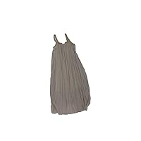 Hache Leather Strap Pleated Maxi Dress