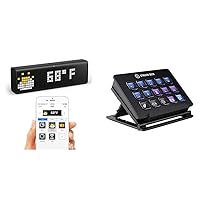 Time Wi-Fi Clock for Smart Home Bundle with Elgato Stream Deck - Live Content Creation Controller with 15 Customizable LCD Keys, Adjustable Stand, for Windows 10 and macOS 10.11 or Later