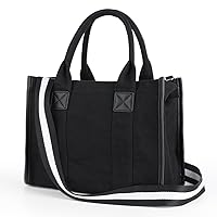 Viva Terry Canvas Tote Bag for Women Casual Crossbody Tote Bag Purse for School and Work with Zipper