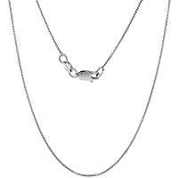 Sterling Silver Box Chain Necklace 0.8mm Very Thin Nickel Free Italy, Sizes 7-30 inch