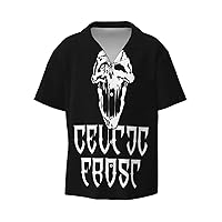 Celtic Frost Logo Mens Fashion Hawaiian T Shirt Funny Button Down Tops Short Sleeve Tops
