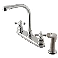 Kingston Brass KB711AX Victorian High Arch Kitchen Faucet with Sprayer, 7-Inch, Polished Chrome