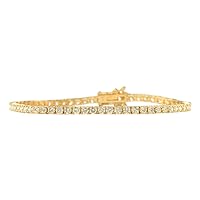 4.68 Carat Natural Diamond (F-G Color, VS1-VS2 Clarity) 14K Yellow Gold Luxury Tennis Bracelet for Women Exclusively Handcrafted in USA