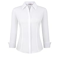 Esabel.C Womens Button Down Shirts Long Sleeve Regular Fit Stretch Work Blouse