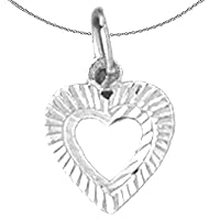 Silver Heart Necklace | Rhodium-plated 925 Silver Heart Pendant with 18