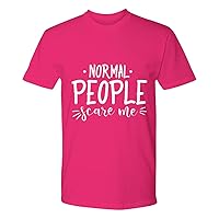 Normal People Scare Me Horror Tops Tees Women Men Premium Tee 100% Cotton Pre-Shrunk Jersey Heliconia T-Shirt