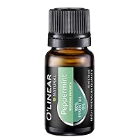 O'linear Pure Peppermint Essential Oil 10ml - Therapeutic Grade for Aromatherapy, Energy & Attention - Natural Oil for Diffusers for Home, Saunas, Personal Care, Candle Making, Soap Bath Bomb Crafting