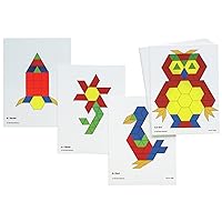 Learning Advantage Pattern Block Activity Cards - In-Home Learning Activity for Early Math & Geometry - Set of 20 - Teach Creativity, Sequencing and Patterning