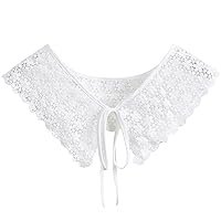 Shawl False Collar Detachable Blouse Half Shirts Fake Collar Embroidery Hollow Design Elegant for Women Girls
