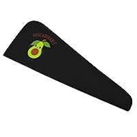 Cute Avocado Printed Hair Towel Super Absorbent Twist Turban for Women Hair Caps with Buttons Dry Hair Quickly