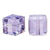 50pcs Adabele Austrian 4mm (0.16 Inch) Small Faceted Loose Cube Crystal Beads Light Violet Compatible with Swarovski Crystals Preciosa 5601 SSC404