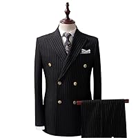 Suit Suit Male Slim Vertical Stripes Business Casual Career Formal Suit Three Sets