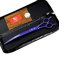 high-end Professional pet Care 9.0 inch pet Scissors 440C Steel Curved Scissors (Violet)