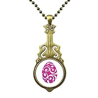 Easter Religion Festival Purple Egg Design Necklace Antique Guitar Jewelry Music Pendant