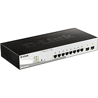 D-Link 10-Port Gigabit Smart Managed PoE+ Switch | 8 PoE+ Ports (65W) + 2 SFP Ports | L2+ | VLANs | Web Managed | Surveillance Mode | Desktop or Rackmount | Fanless | NDAA Compliant (DGS-1210-10P)