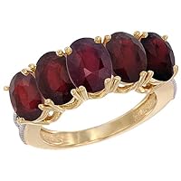 10K White Gold Enhanced Ruby 1.38 ct. Oval 7x5mm 5-Stone Mother's Ring with Diamond Accents, sizes 5 to 10 with half sizes