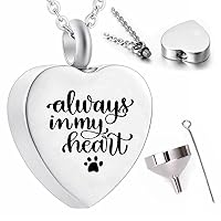 Heart-shaped cremation jewelry pendant necklace ashes urn souvenir-always in my heart