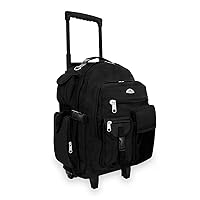 Everest Deluxe Wheeled Backpack, Black, One Size