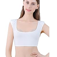 Women Fake Shoulders Shirt Invisible Simulation Vest to Improve Slippery, Narrow, Collapsed Shoulders,White1-1X
