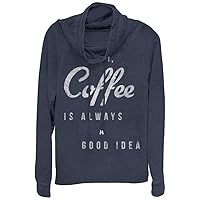 Women's Coffee is Always a Good Idea Graphic Cowl Neck Sweater