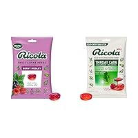 Ricola Berry Medley Throat Drops (45 Count) Max Swiss Cherry Throat Care Drops (34 Count)