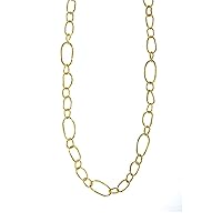 18k Yellow Gold Matt Textured Finish Mixed Link Chain Necklace