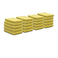 Janico 3027 Yellow Absorbent Cellulose Sponge with White Back, 20 Pack