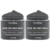 New York Biology Dead Sea Mud Mask Infused with Lavender with Dead Sea Mud Mask Infused with Eucalyptus - Spa Quality Pore Reducer for Acne, Blackheads and Oily Skin - 8.8 oz