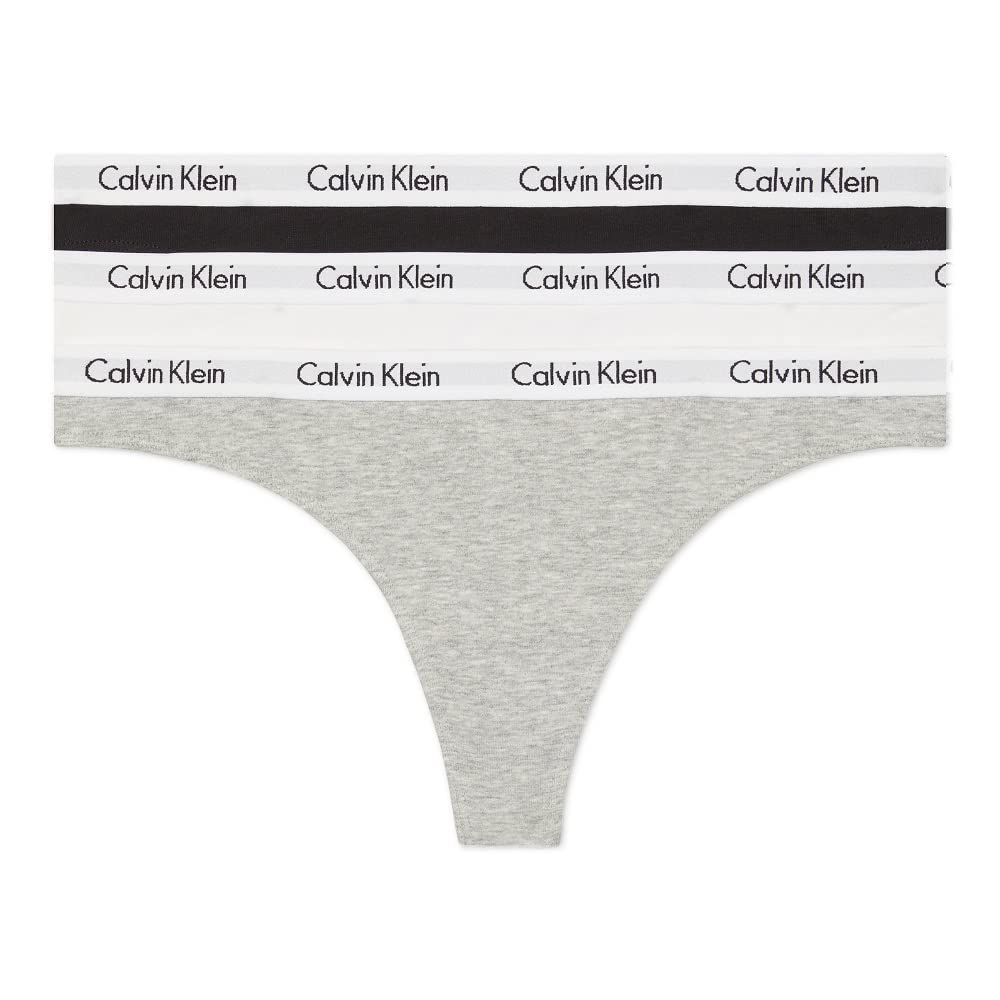 Calvin Klein Women's Carousel Logo Cotton Stretch Thong Panties, Multipack