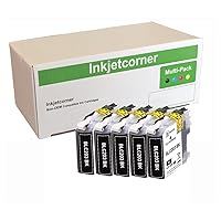 Inkjetcorner Compatible Ink Cartridges Replacement for LC203 LC203XL for use with MFC-J460DW MFC-J480DW MFC-J485DW MFC-J680DW MFC-J880DW MFC-J885DW (Black, 5-Pack)