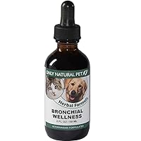 Only Natural Pet Bronchial Wellness Herbal Liquid Formula - Cough Suppressant, Respiratory and Immune System Booster for Dogs & Cats 2 Fl Oz Dropper Bottle