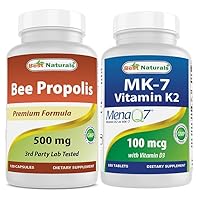 Best Naturals Bee Propolis 500 mg & Vitamin K2 (MK7) with D3