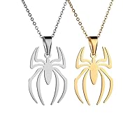 Spider-Man Necklace Pendant Halloween Accessory Gift for Women Men Stainless Steel