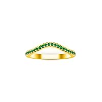 0.50 Ctw Round Cut Lab Created Green Emerald Anniversary Wedding Engagement Ring 14K Yellow & White Gold Plated For Womens & Girls