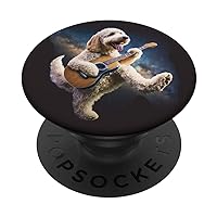 Golden Doodle Dog Playing Guitar PopSockets Swappable PopGrip