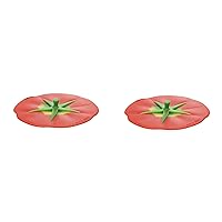 Charles Viancin - Set of 2 Tomato 4” Silicone Drink Covers - Airtight Seal on Any Smooth-Rimmed Glass, Keep Drinks Cool or Hot, Protect from Winged Pests - BPA-Free - Oven, Freezer, Dishwasher Safe