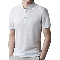 Genterio - Ice Silk Breathable Performance Polo Shirt, Mens Solid Color Mesh Quick-Drying Short Sleeve Polo Shirt