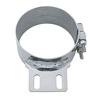 United Pacific Stainless Steel Butt Joint Exhaust Clamp with Straight Bracket