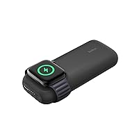 Belkin Wireless Charger Apple Watch Power Bank 10K with 12-inch USB-C to USB-C Cable, 33% Faster Charging - Simultaneous Charging for Apple Watch Series 9, iPhone 15, and More - 20W USB-C PD - Black