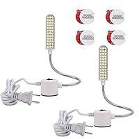 Sewing Machine Light (36LEDs) Gooseneck Work Light with Magnetic Mounting Base, White Soft Light for Lathes, Drill Presses, Workbenches (2PACK)