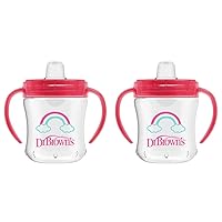 Dr. Brown's Transition Sippy Cup with Soft Spout - Pink - 6oz - 6m+ (Pack of 2)
