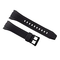 26MM RUBBER WATCH BAND STRAP COMPATIBLE WITH SEIKO VELATURA KINETIC 7T62 BLACK PVD BUCKLE