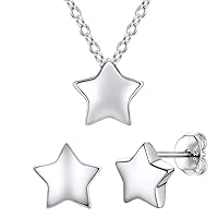 ChicSilver Sterling Silver Tiny Star Jewelry Set for Women, 16