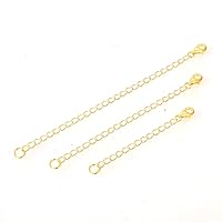1 Set (3pcs) Adabele Authentic Gold Plated Sterling Silver Jewelry Making Chain Extender Removable Adjustable 2