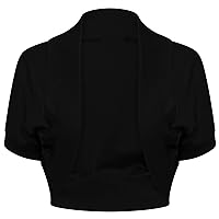 Loxdonz Girl's Short Sleeve Shrug Childrens Kids Cotton Cardigan Bolero Shrug Jacket