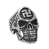 Titanium steel masonic ring retro tide male personality punk stainless steel skull ring 213016