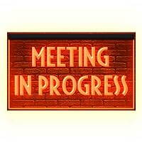 120175 Meeting in Progress Office Guests Quiet Display LED Light Neon Sign (12